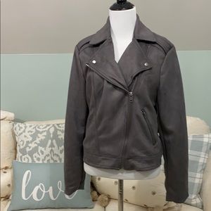 NWT Philosophy Charcoal Faux Suede Moto Jacket